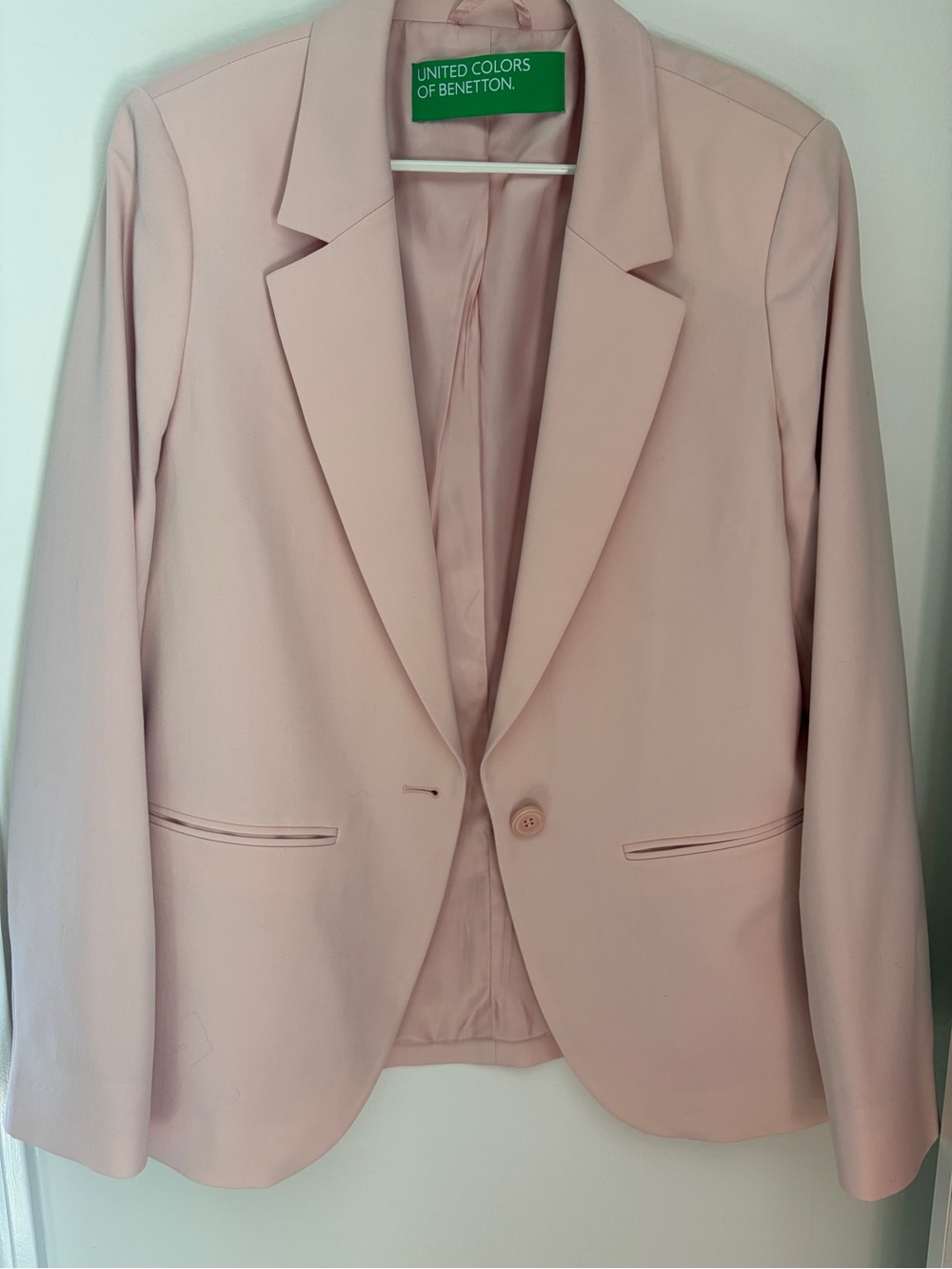 United Colors Of Benetton Pale Blush Pink Women's Tailored Blazer